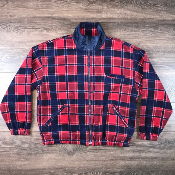 Mickey Mouse Walt Disney World Men’s Vintage 2000’s Plaid Reversible Jacket Sz L - Picture 3 of 11